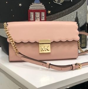 SEEKING: Michael Kors Mindy Pink Crossbody with Scalloped Edges